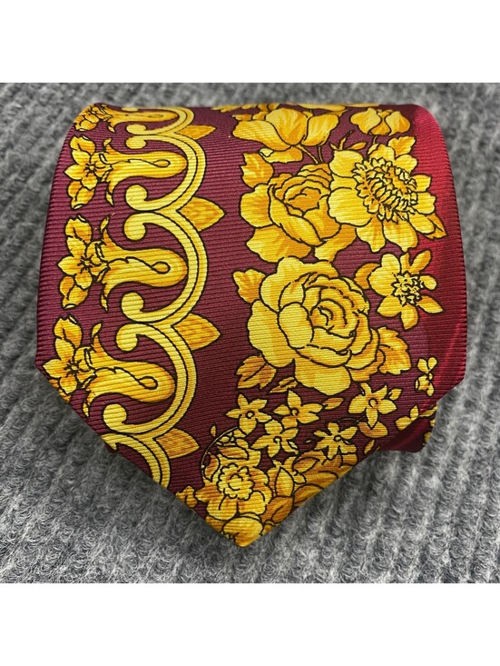 Versace Other - Gianni Versace Vintage Foral Abstract Tie Hand Made In Spain Silk Necktie *READ